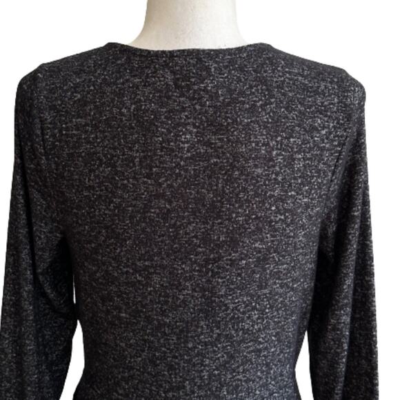 Express Dress Charcoal Gray Jersey Long Sleeve Surplice V- Neck Dress Medium NEW - Picture 6 of 11